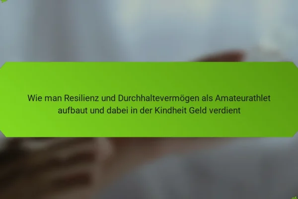 Wie man Resilienz und Durchhaltevermögen als Amateurathlet aufbaut und dabei in der Kindheit Geld verdient