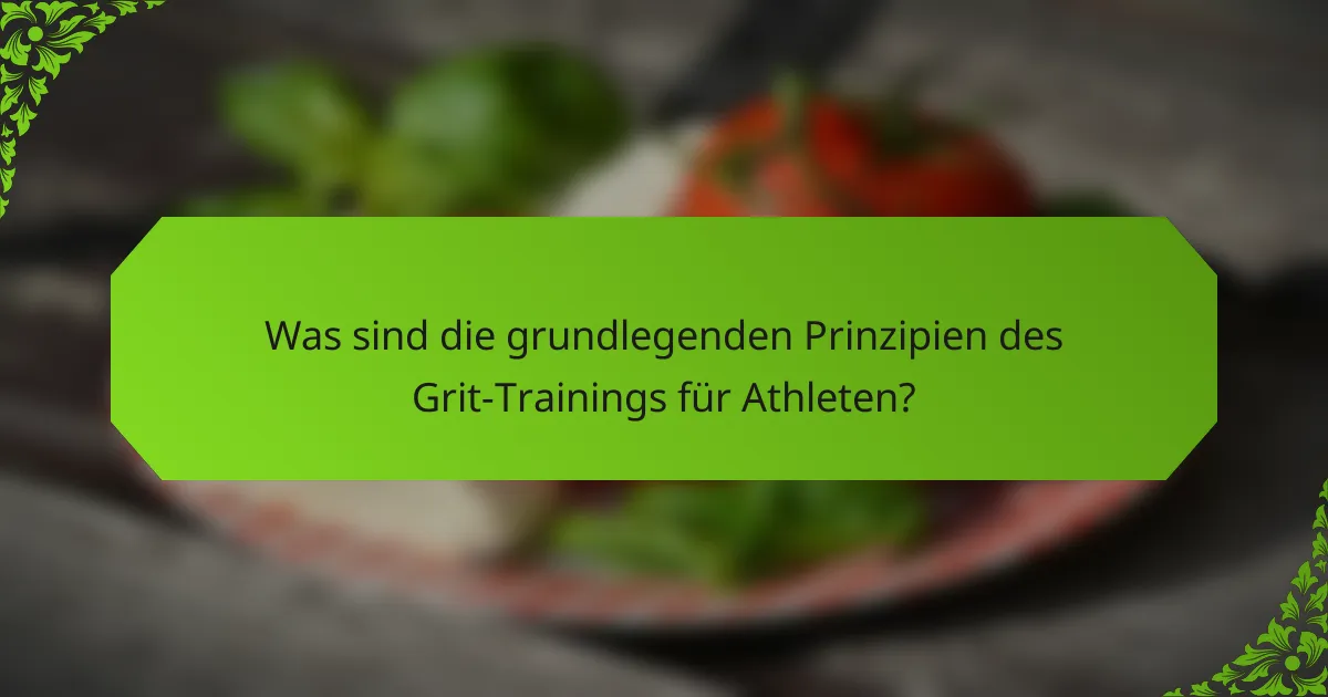 Was sind die grundlegenden Prinzipien des Grit-Trainings für Athleten?