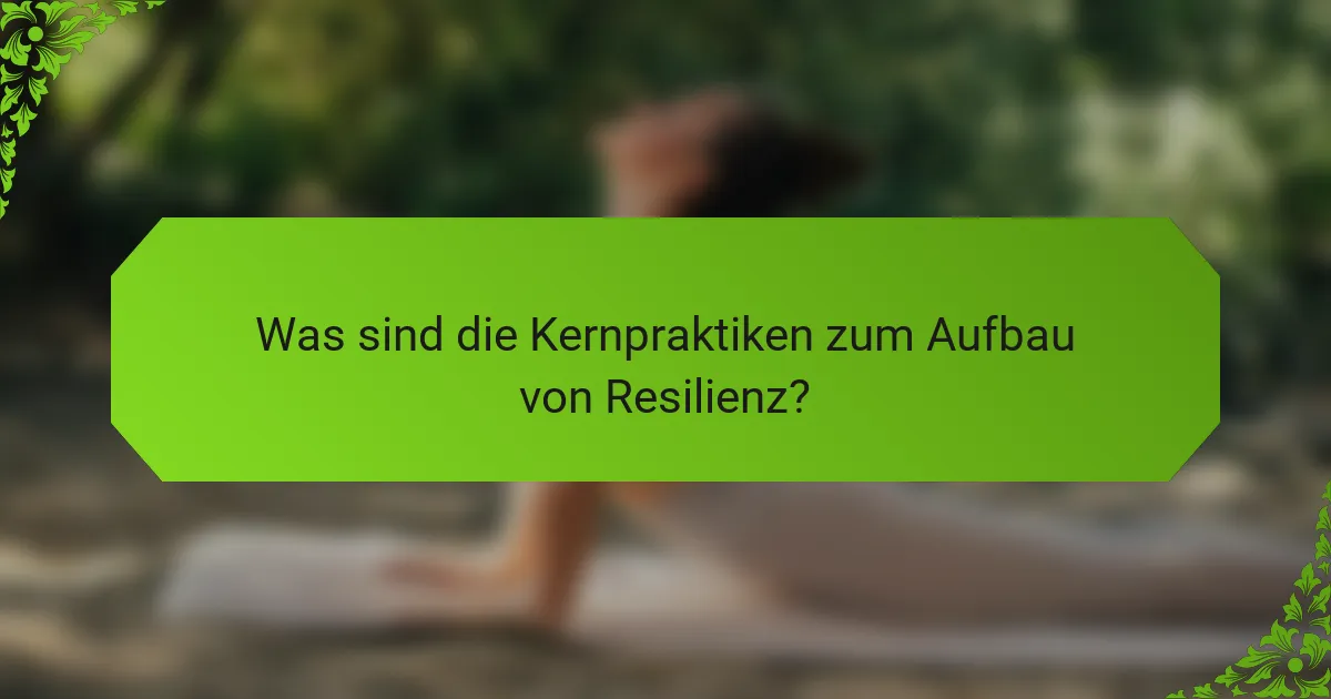Was sind die Kernpraktiken zum Aufbau von Resilienz?