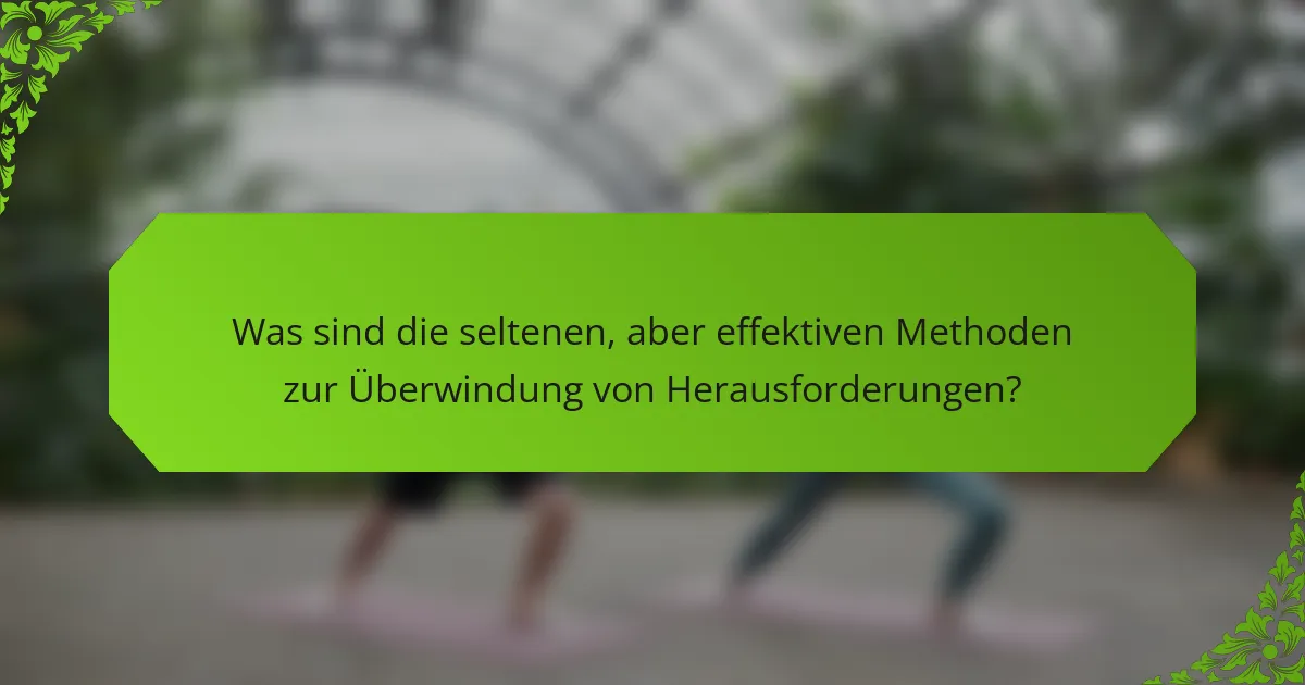 Was sind die seltenen, aber effektiven Methoden zur Überwindung von Herausforderungen?