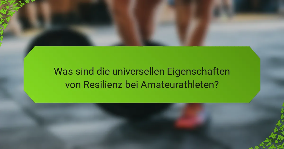 Was sind die universellen Eigenschaften von Resilienz bei Amateurathleten?