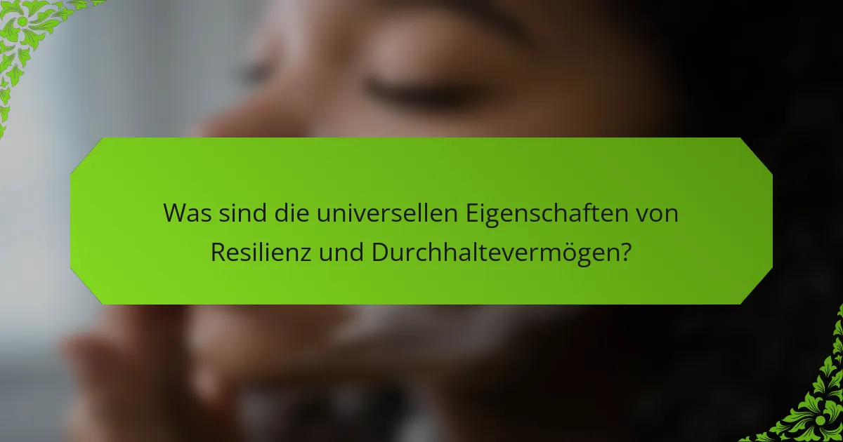 Was sind die universellen Eigenschaften von Resilienz und Durchhaltevermögen?