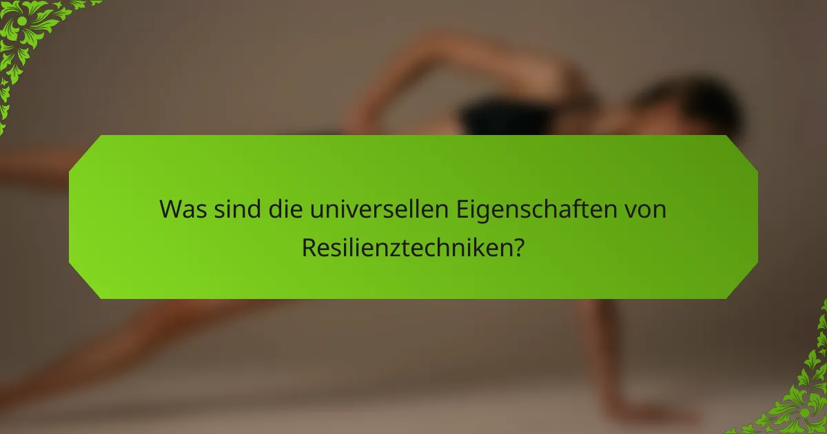 Was sind die universellen Eigenschaften von Resilienztechniken?
