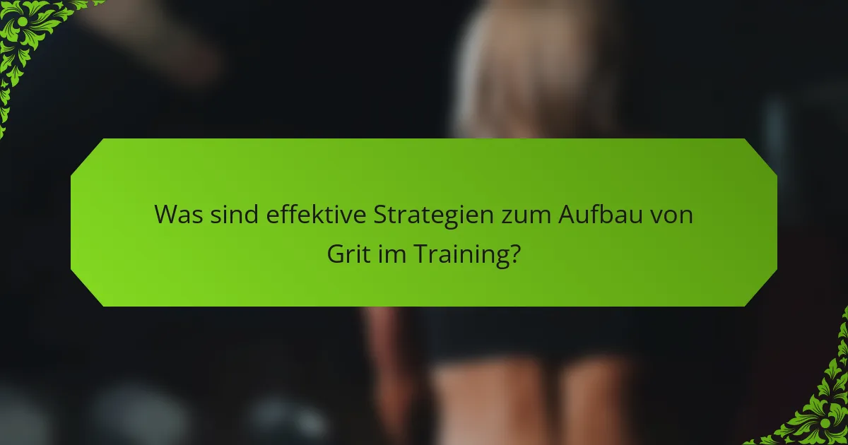 Was sind effektive Strategien zum Aufbau von Grit im Training?