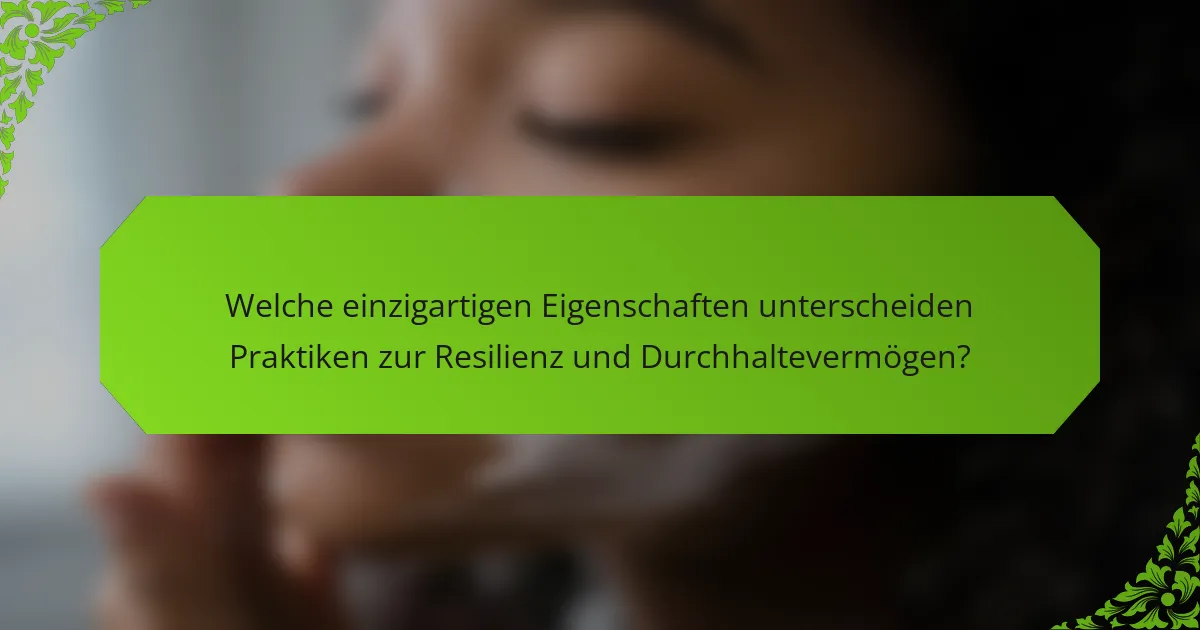 Welche einzigartigen Eigenschaften unterscheiden Praktiken zur Resilienz und Durchhaltevermögen?