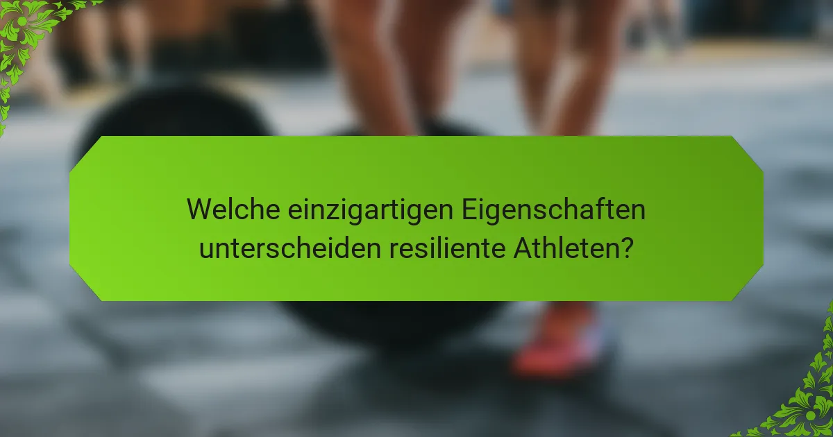 Welche einzigartigen Eigenschaften unterscheiden resiliente Athleten?