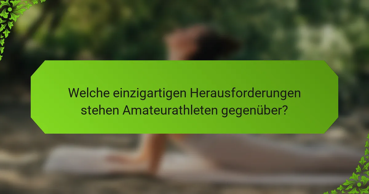 Welche einzigartigen Herausforderungen stehen Amateurathleten gegenüber?