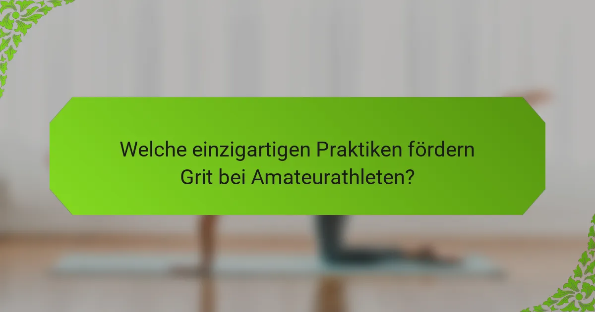 Welche einzigartigen Praktiken fördern Grit bei Amateurathleten?