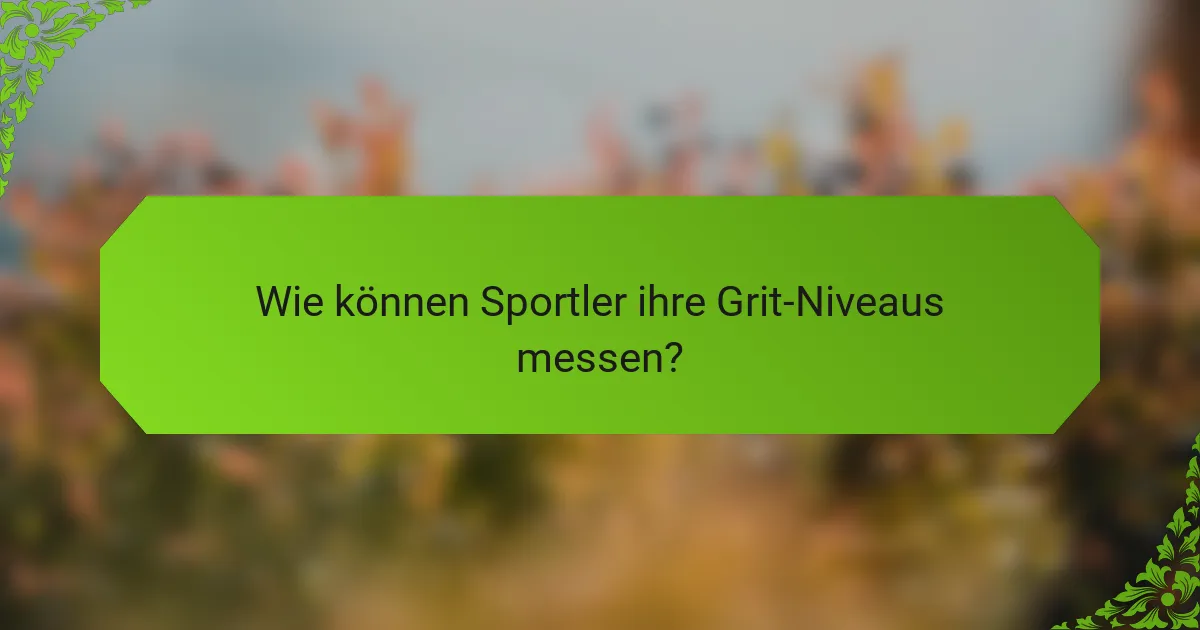 Wie können Sportler ihre Grit-Niveaus messen?